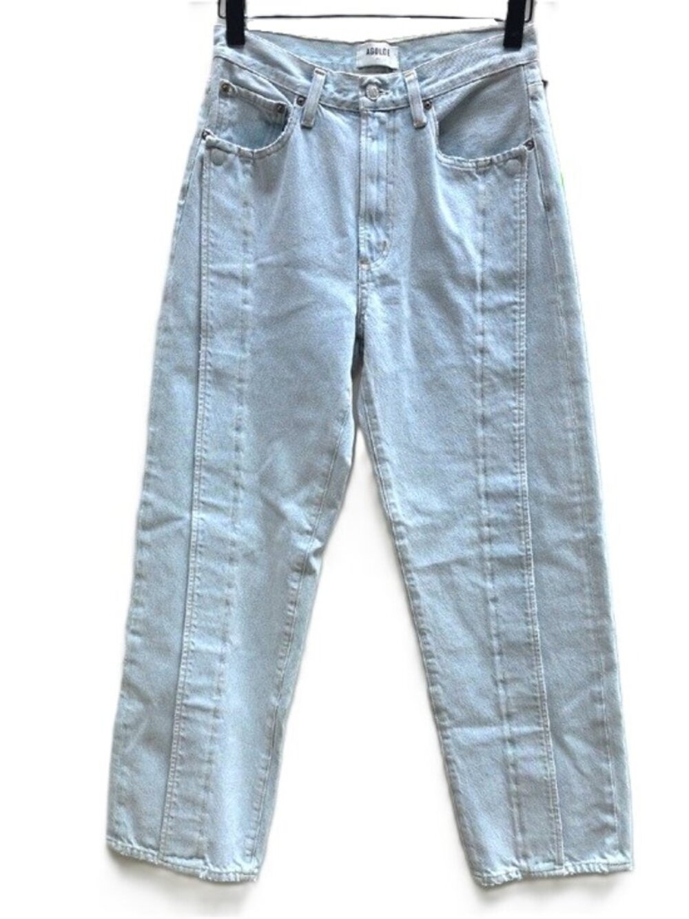 NEW $298 AGOLDE HIGH RISE FOLD JEANS IN LIGHT BLUE SIZE 27
